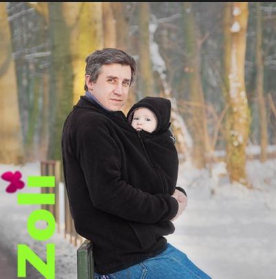 Zoli Papa black babywearing fleece
