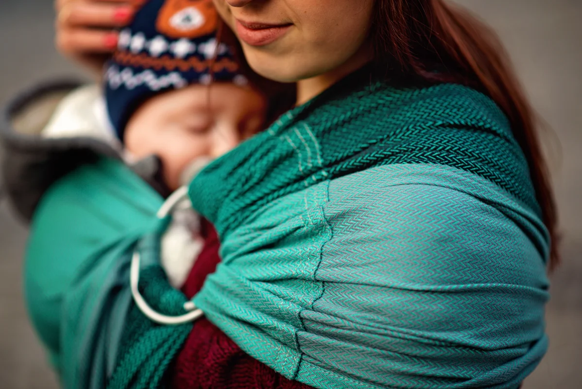 LennyLamb Ring Sling Little Herringbone Salsa - Image 3